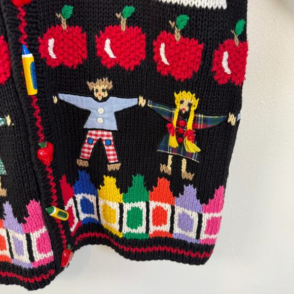 PBJ Sport Cardigan Sweater S M Back 2 School Bus Kids Students Teacher Classroom - Picture 5 of 11